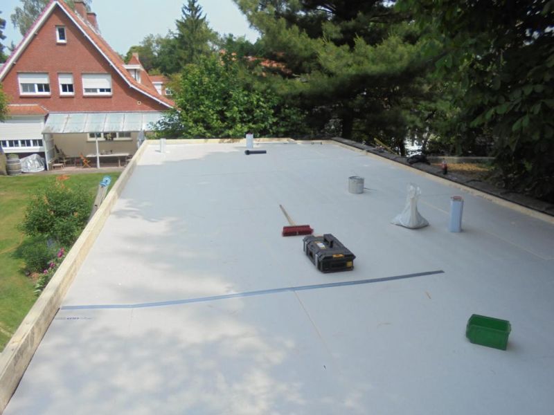 Plat dak afschot isolatie + epdm Wijnegem_005